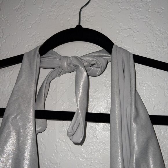 NWT UO Out From Under Silver Metallic Marina One Piece Swimsuit Size Medium - Picture 5 of 10